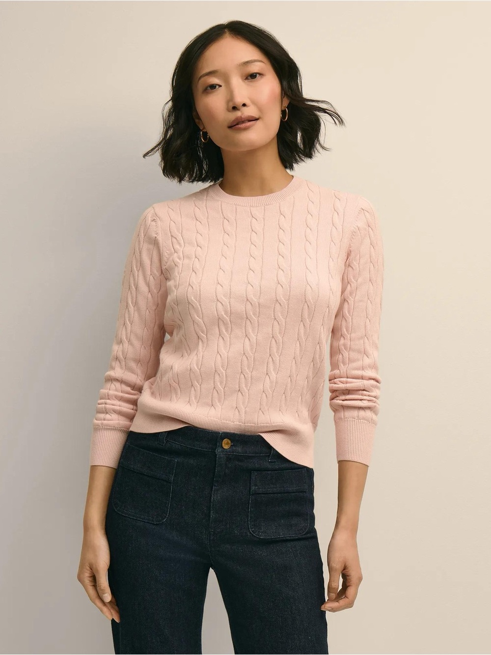 Brooks Brothers 100% Mercerized Cotton Light Pink Knit Pullover Sweater size L